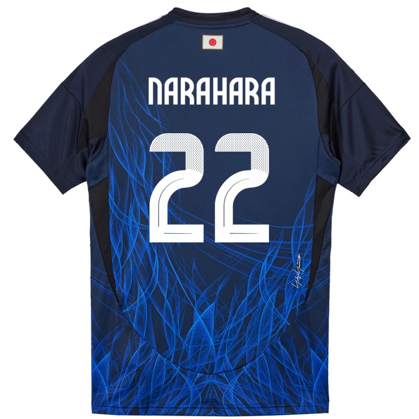 Danxen Enfant Maillot Japon Yoshiki Narahara #22 Bleu Foncé Tenues Domicile 24-26 T-Shirt