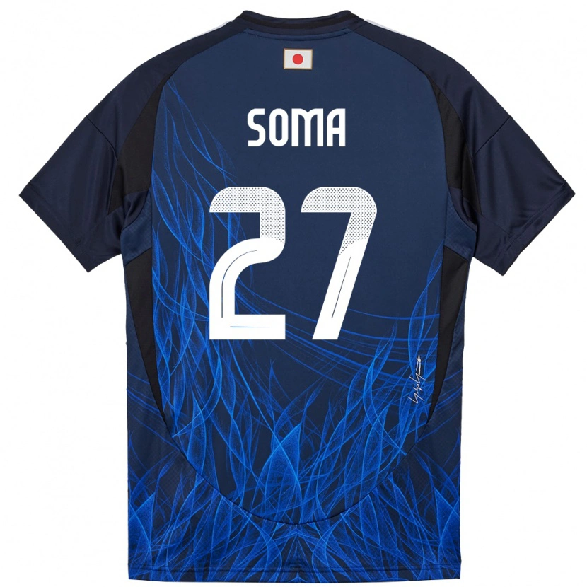 Danxen Enfant Maillot Japon Yuki Soma #27 Bleu Foncé Tenues Domicile 24-26 T-Shirt