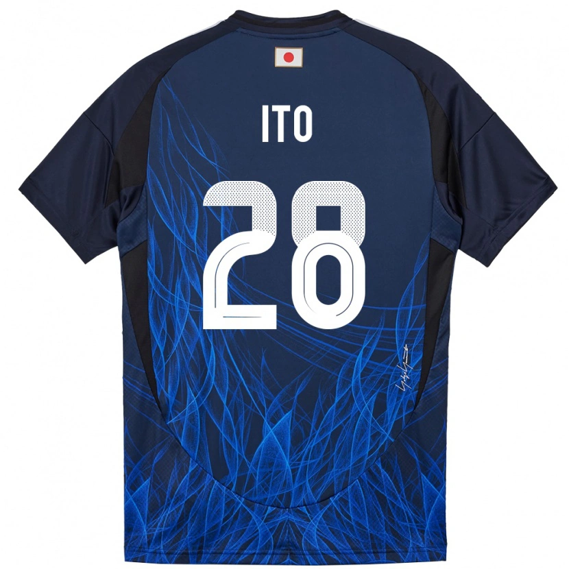Danxen Enfant Maillot Japon Hiroki Ito #28 Bleu Foncé Tenues Domicile 24-26 T-Shirt