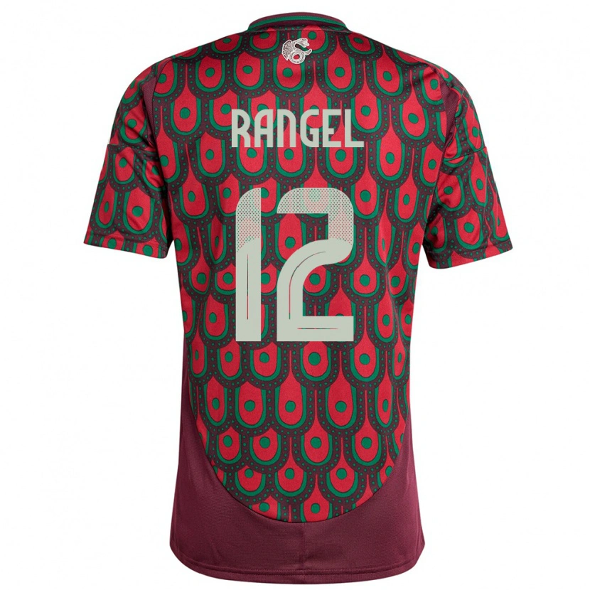Danxen Enfant Maillot Mexique Raúl Rangel #12 Bordeaux Tenues Domicile 24-26 T-Shirt
