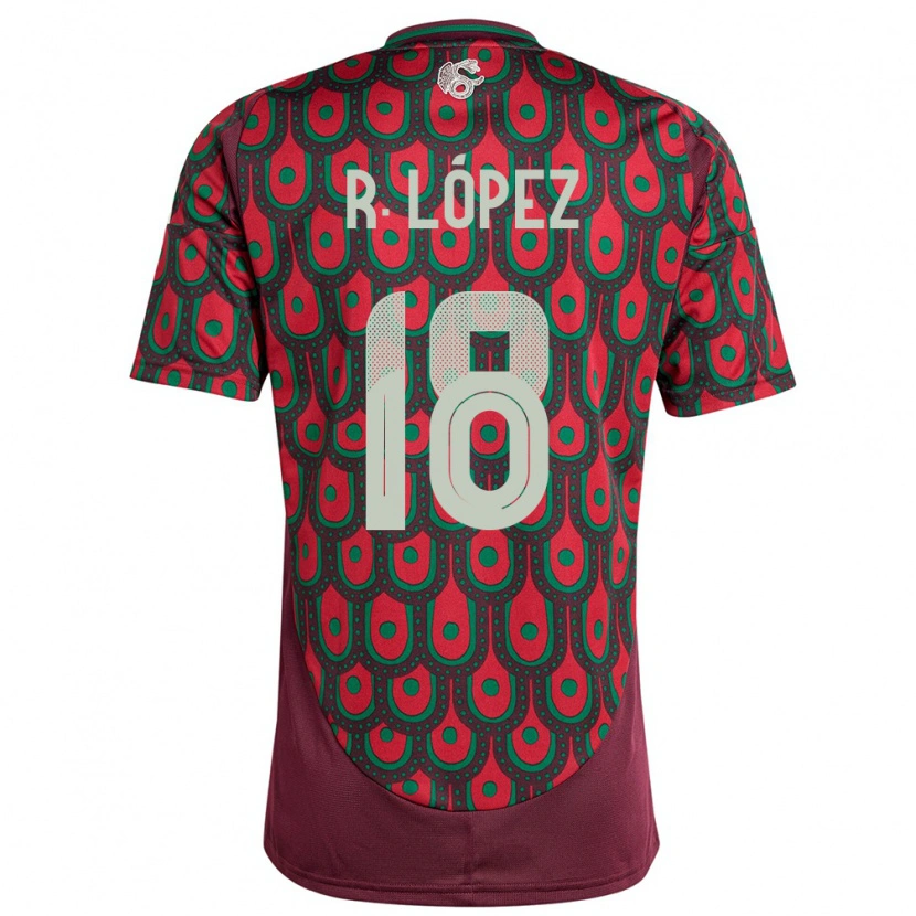 Danxen Enfant Maillot Mexique Rodrigo López #18 Bordeaux Tenues Domicile 24-26 T-Shirt