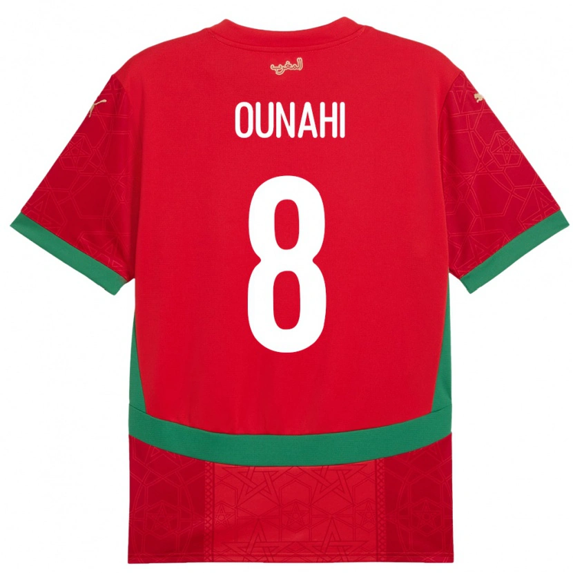 Danxen Enfant Maillot Maroc Azzeddine Ounahi #8 Rouge Tenues Domicile 24-26 T-Shirt