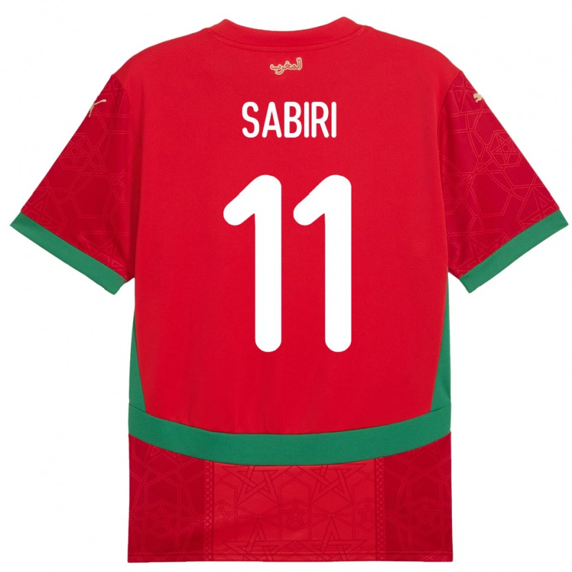 Danxen Enfant Maillot Maroc Abdelhamid Sabiri #11 Rouge Tenues Domicile 24-26 T-Shirt