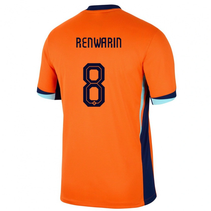 Danxen Enfant Maillot Pays-Bas Givaro Renwarin #8 Orange Tenues Domicile 24-26 T-Shirt