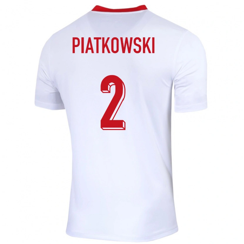 Danxen Enfant Maillot Pologne Kamil Piatkowski #2 Blanc Tenues Domicile 24-26 T-Shirt