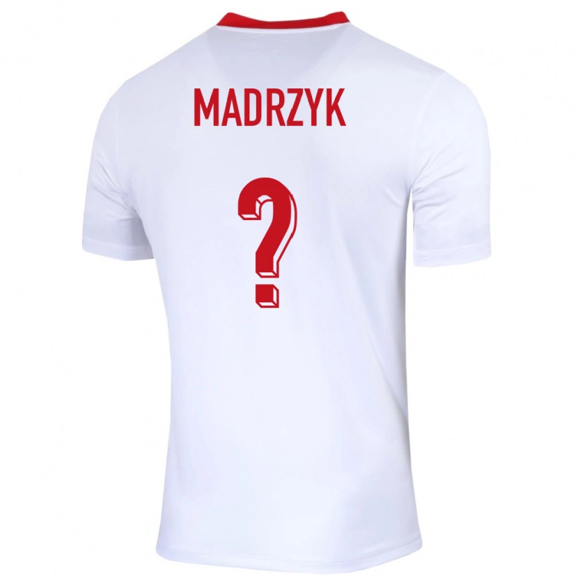 Danxen Enfant Maillot Pologne Jakub Madrzyk #0 Blanc Tenues Domicile 24-26 T-Shirt