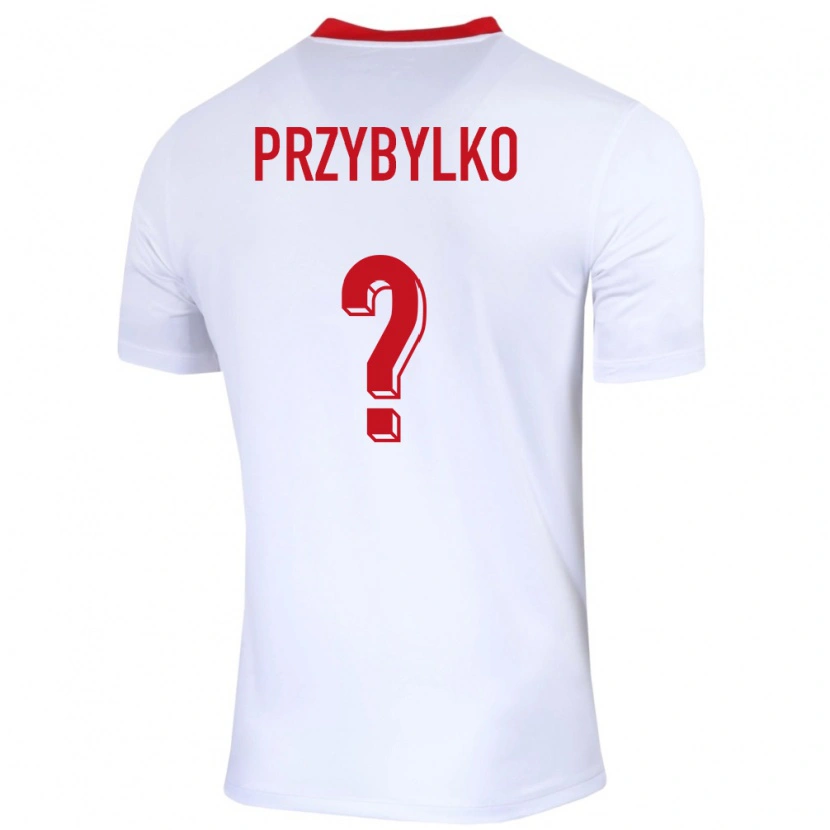 Danxen Enfant Maillot Pologne Kacper Przybylko #0 Blanc Tenues Domicile 24-26 T-Shirt