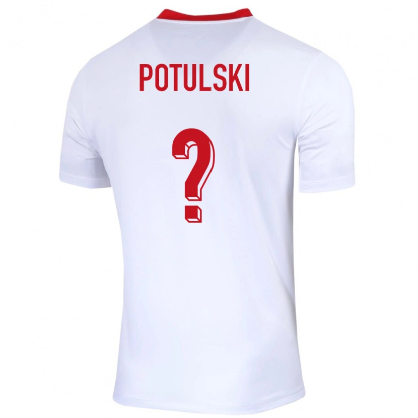 Danxen Enfant Maillot Pologne Kacper Potulski #0 Blanc Tenues Domicile 24-26 T-Shirt