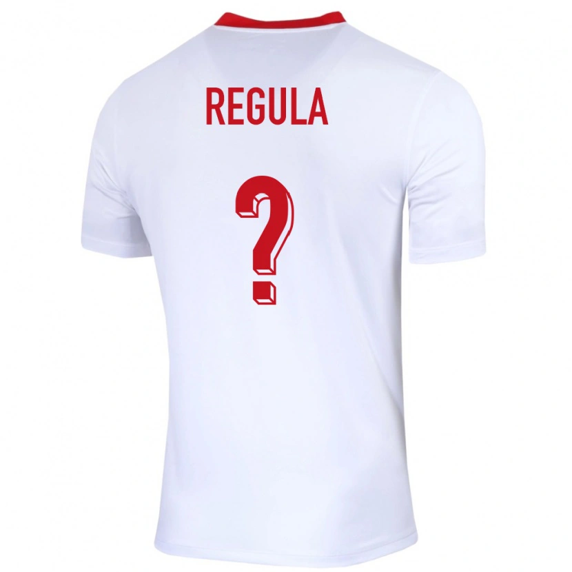 Danxen Enfant Maillot Pologne Marcel Regula #0 Blanc Tenues Domicile 24-26 T-Shirt