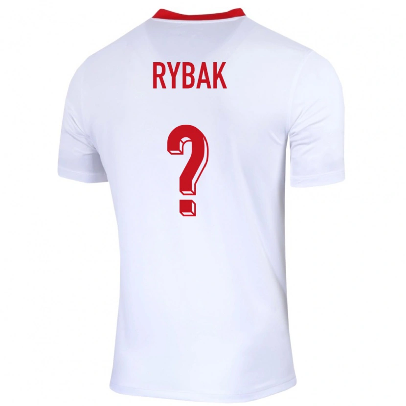 Danxen Enfant Maillot Pologne Alan Rybak #0 Blanc Tenues Domicile 24-26 T-Shirt