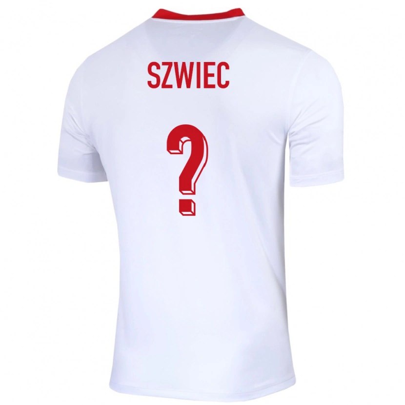 Danxen Enfant Maillot Pologne Dawid Szwiec #0 Blanc Tenues Domicile 24-26 T-Shirt