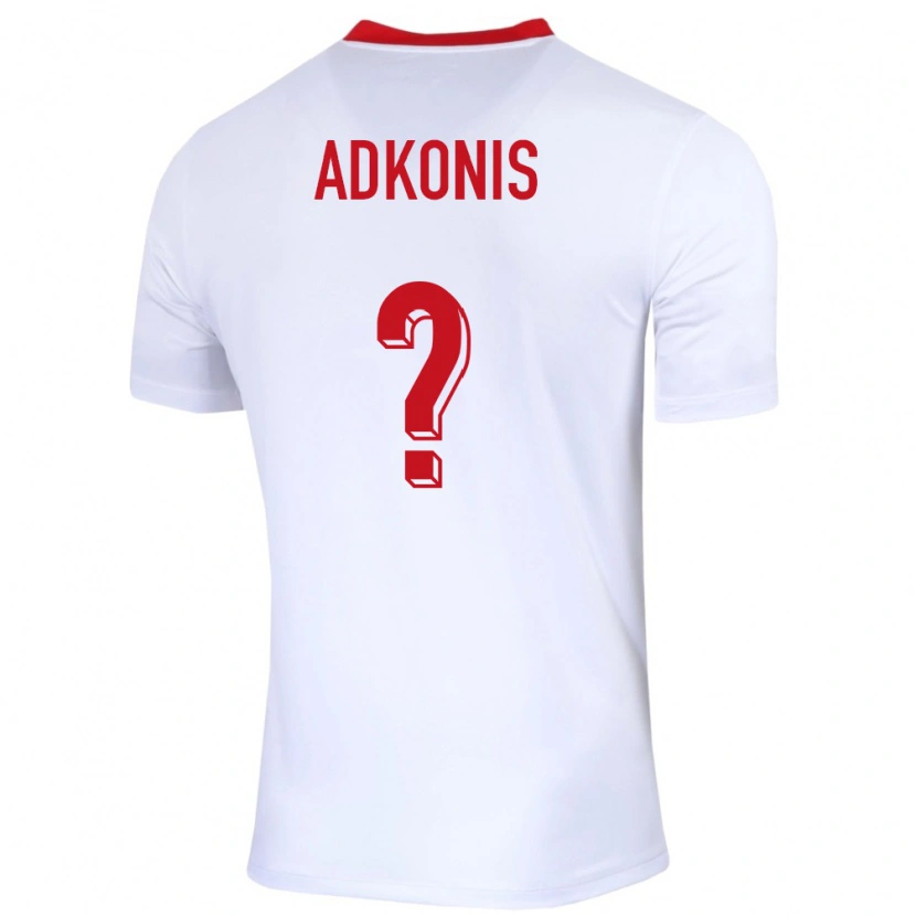 Danxen Enfant Maillot Pologne Jakub Adkonis #0 Blanc Tenues Domicile 24-26 T-Shirt