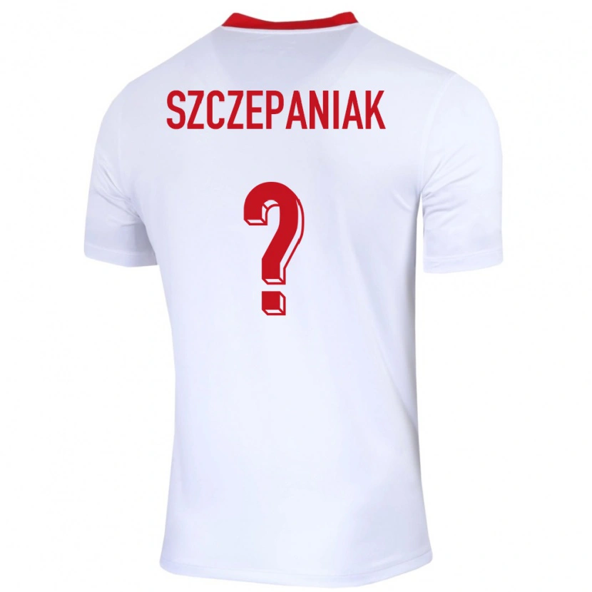 Danxen Enfant Maillot Pologne Mateusz Szczepaniak #0 Blanc Tenues Domicile 24-26 T-Shirt