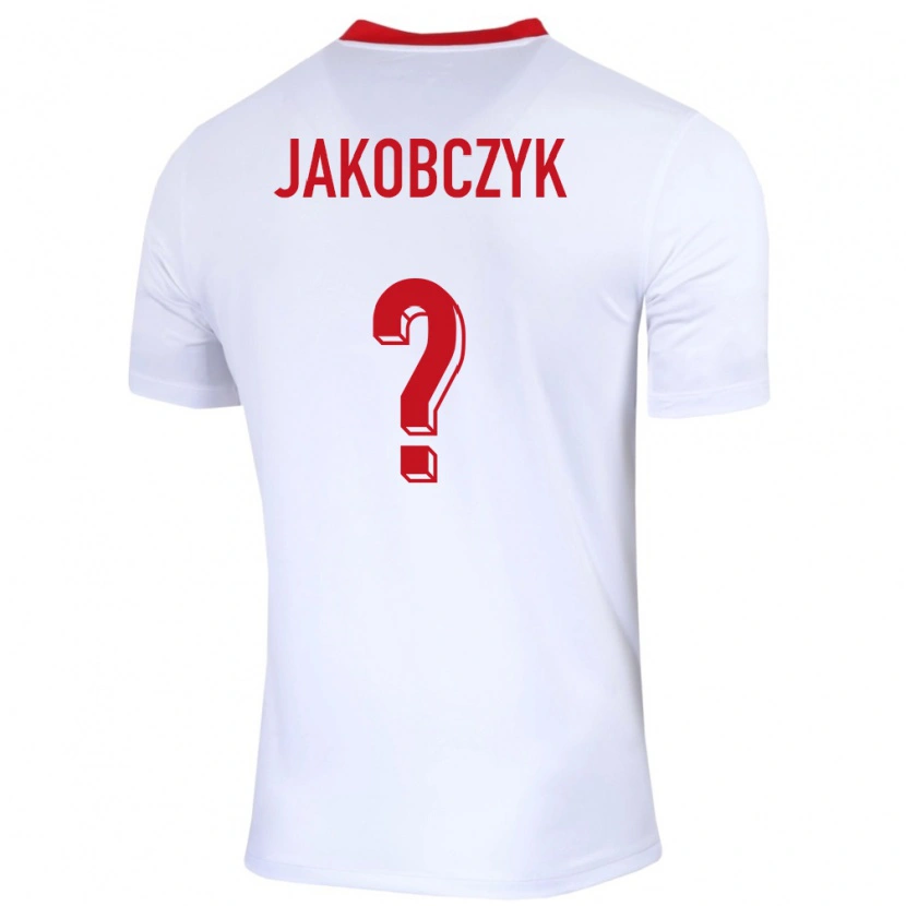 Danxen Enfant Maillot Pologne Kamil Jakobczyk #0 Blanc Tenues Domicile 24-26 T-Shirt