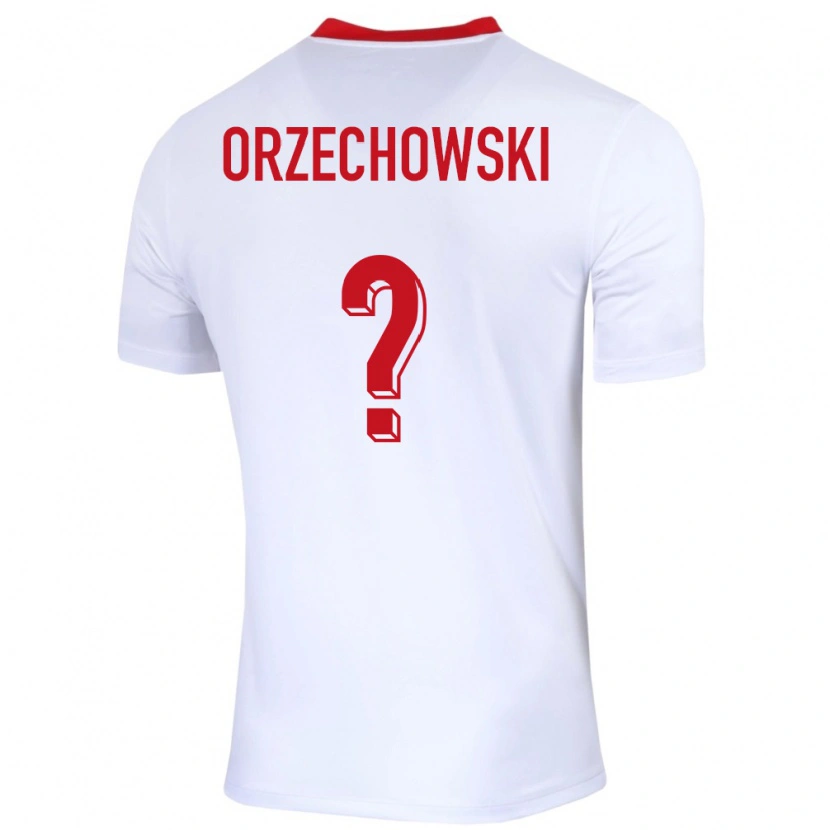 Danxen Enfant Maillot Pologne Wojciech Orzechowski #0 Blanc Tenues Domicile 24-26 T-Shirt
