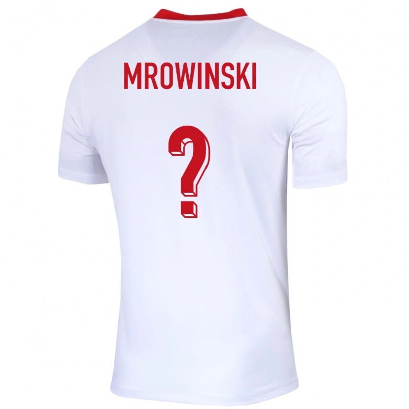 Danxen Enfant Maillot Pologne Marcel Mrowinski #0 Blanc Tenues Domicile 24-26 T-Shirt