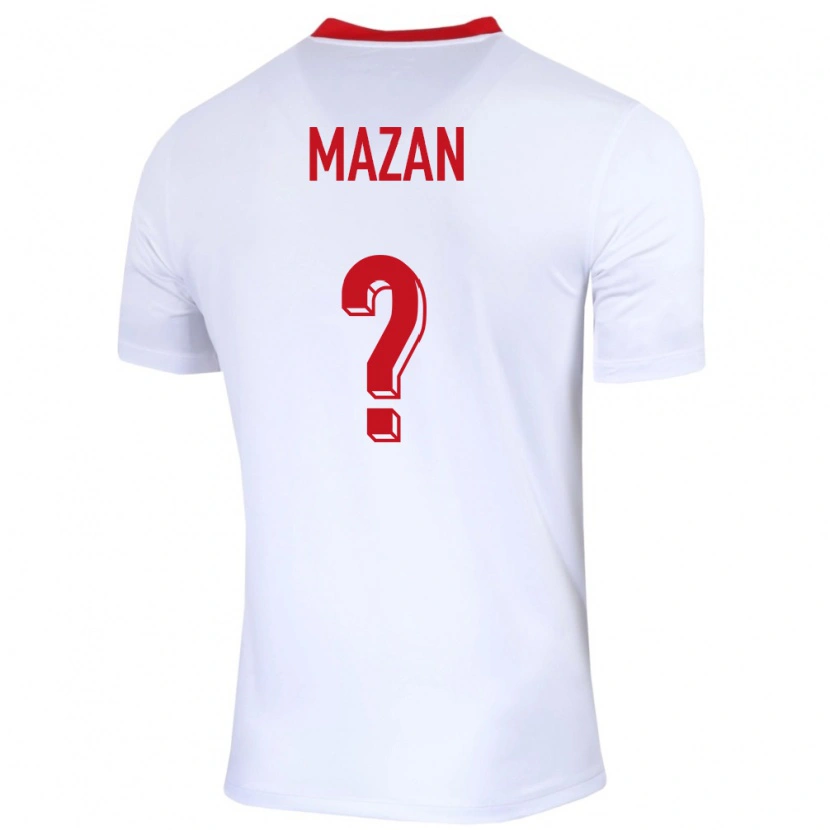 Danxen Enfant Maillot Pologne Przemyslaw Mazan #0 Blanc Tenues Domicile 24-26 T-Shirt