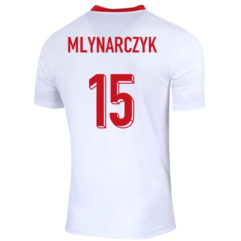 Danxen Enfant Maillot Pologne Antoni Mlynarczyk #15 Blanc Tenues Domicile 24-26 T-Shirt