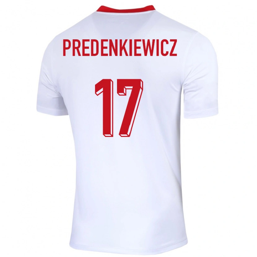 Danxen Enfant Maillot Pologne Marcel Predenkiewicz #17 Blanc Tenues Domicile 24-26 T-Shirt