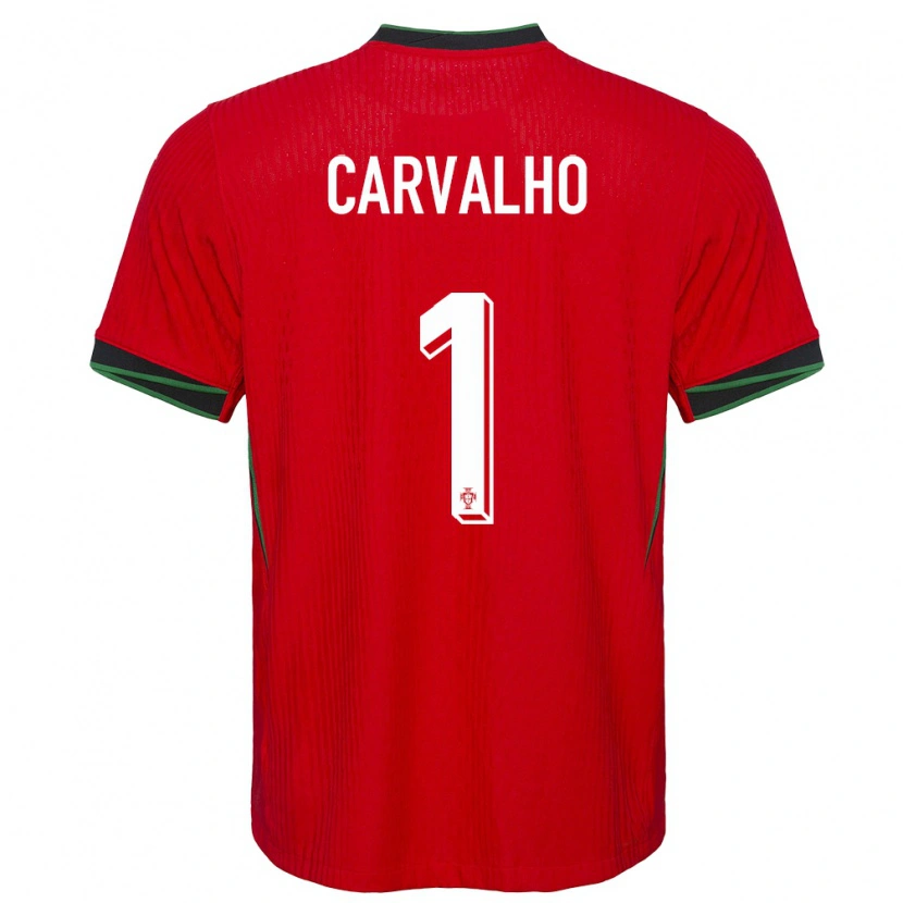 Danxen Enfant Maillot Portugal João Carvalho #1 Rouge Tenues Domicile 24-26 T-Shirt