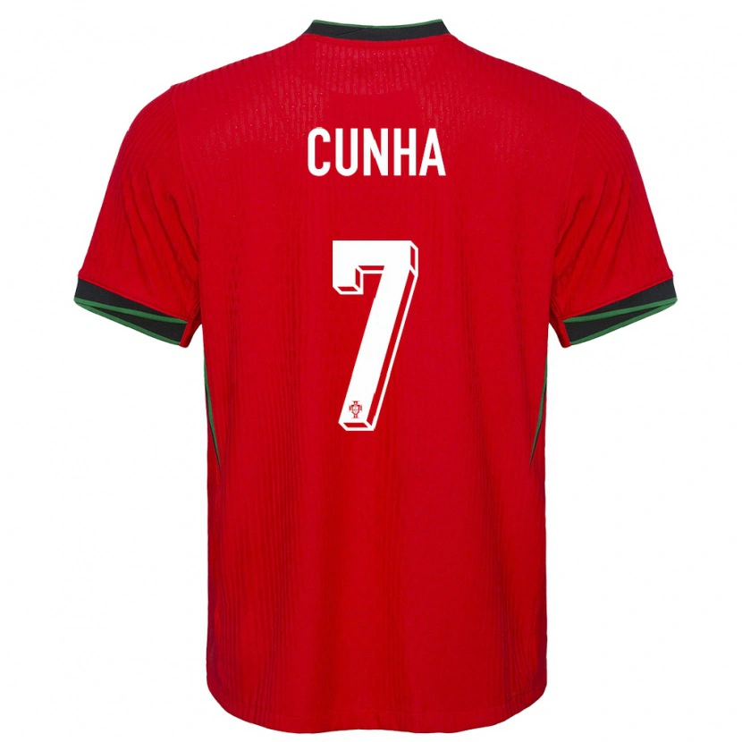Danxen Enfant Maillot Portugal Duarte Cunha #7 Rouge Tenues Domicile 24-26 T-Shirt