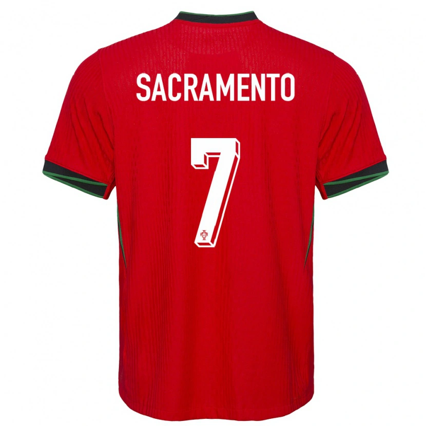 Danxen Enfant Maillot Portugal Medgilson Sacramento #7 Rouge Tenues Domicile 24-26 T-Shirt