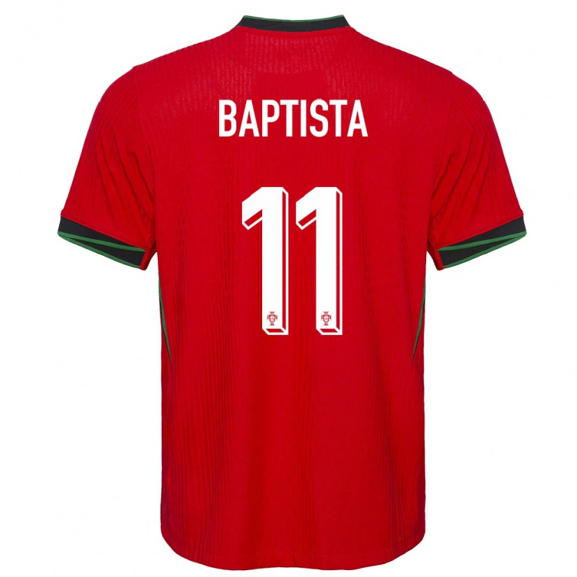 Danxen Enfant Maillot Portugal Brandão Baptista #11 Rouge Tenues Domicile 24-26 T-Shirt