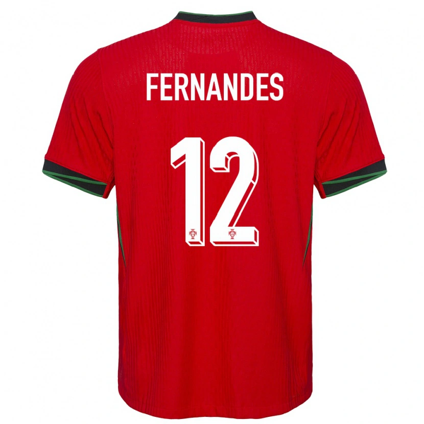 Danxen Enfant Maillot Portugal Diogo Fernandes #12 Rouge Tenues Domicile 24-26 T-Shirt