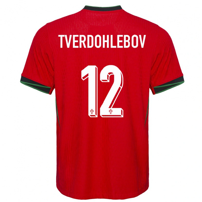 Danxen Enfant Maillot Portugal Alex Tverdohlebov #12 Rouge Tenues Domicile 24-26 T-Shirt