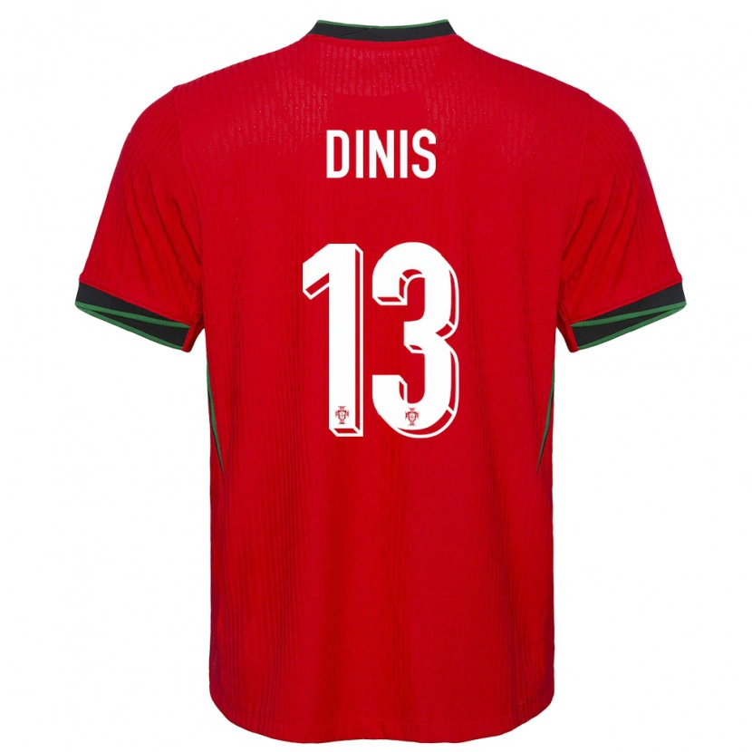 Danxen Enfant Maillot Portugal Vasco Dinis #13 Rouge Tenues Domicile 24-26 T-Shirt