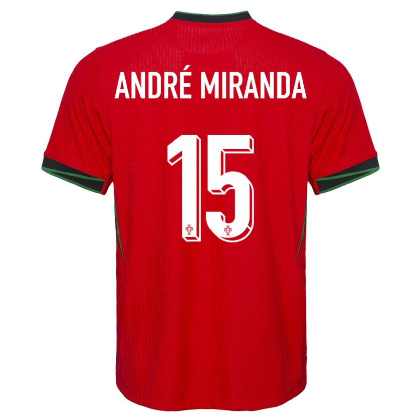 Danxen Enfant Maillot Portugal André Miranda #15 Rouge Tenues Domicile 24-26 T-Shirt