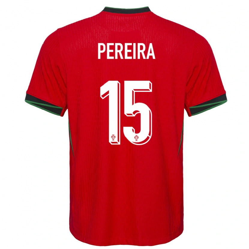Danxen Enfant Maillot Portugal Yoan Pereira #15 Rouge Tenues Domicile 24-26 T-Shirt