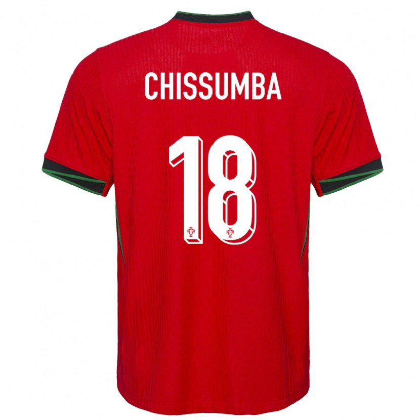 Danxen Enfant Maillot Portugal Chissumba #18 Rouge Tenues Domicile 24-26 T-Shirt