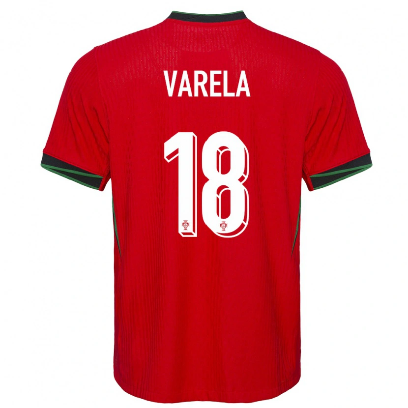 Danxen Enfant Maillot Portugal Keyan Varela #18 Rouge Tenues Domicile 24-26 T-Shirt