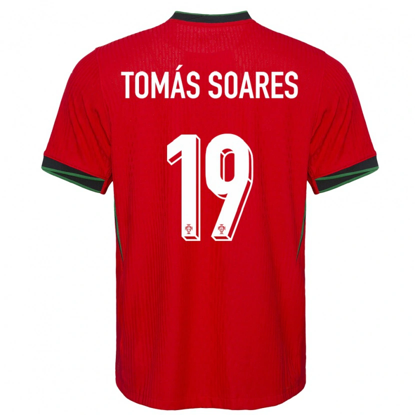 Danxen Enfant Maillot Portugal Tomás Soares #19 Rouge Tenues Domicile 24-26 T-Shirt