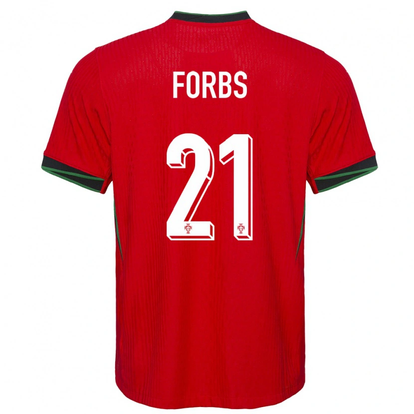 Danxen Enfant Maillot Portugal Carlos Forbs #21 Rouge Tenues Domicile 24-26 T-Shirt