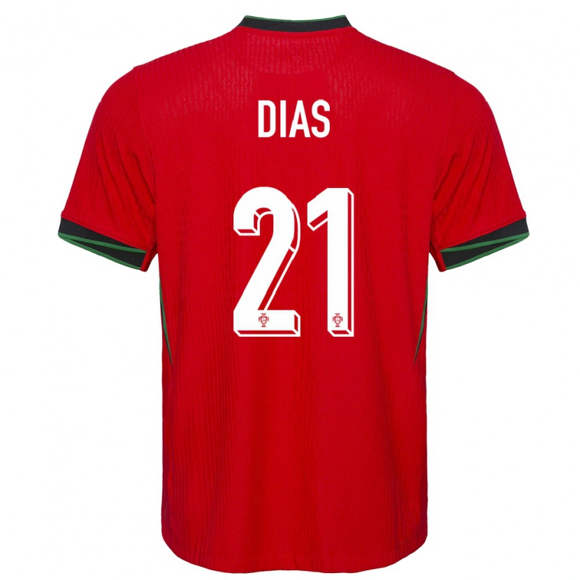 Danxen Enfant Maillot Portugal Rodrigo Dias #21 Rouge Tenues Domicile 24-26 T-Shirt