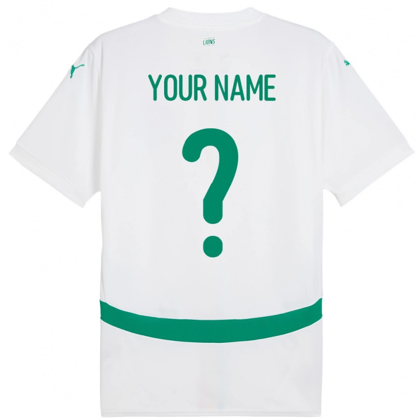 Danxen Enfant Maillot Sénégal Votre Nom #0 Blanc Tenues Domicile 24-26 T-Shirt