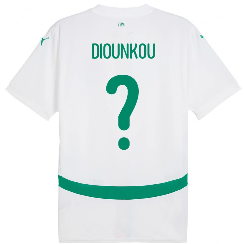 Danxen Enfant Maillot Sénégal Alpha Diounkou #0 Blanc Tenues Domicile 24-26 T-Shirt