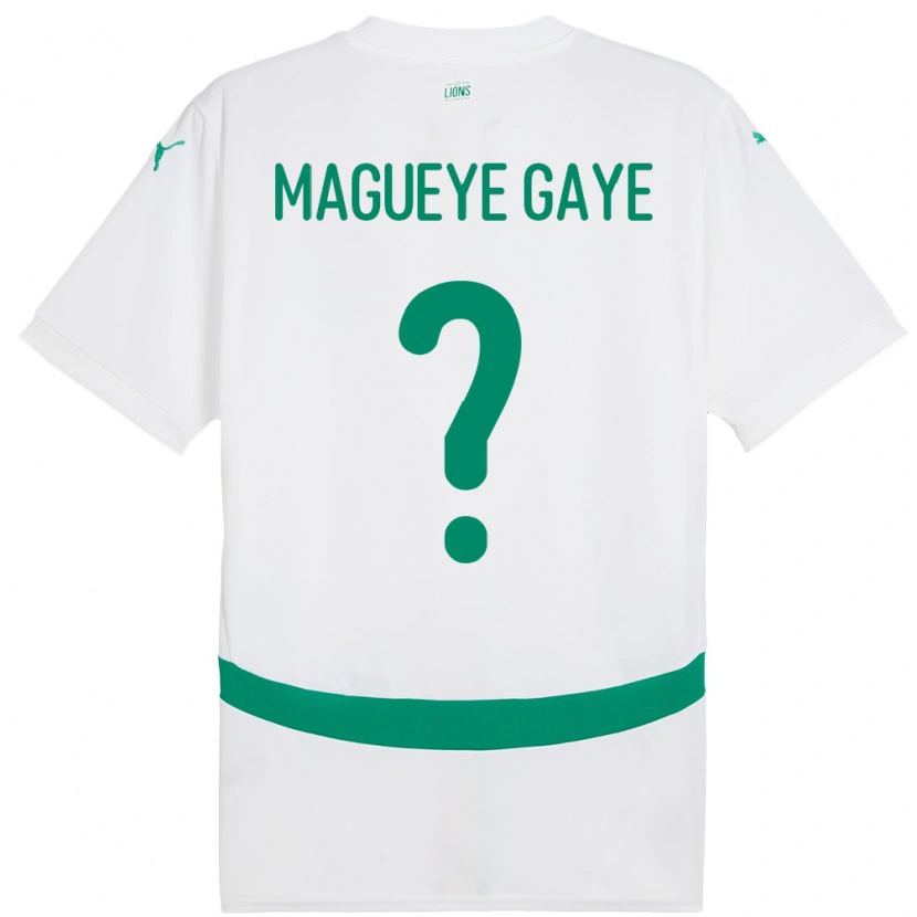 Danxen Enfant Maillot Sénégal Papa Magueye Gaye #0 Blanc Tenues Domicile 24-26 T-Shirt