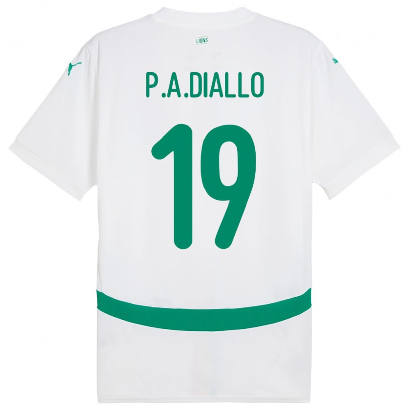 Danxen Enfant Maillot Sénégal Papa Amadou Diallo #19 Blanc Tenues Domicile 24-26 T-Shirt