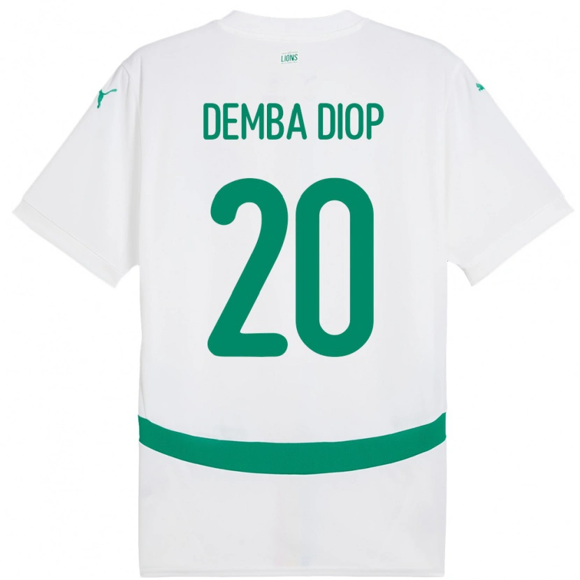 Danxen Enfant Maillot Sénégal Pape Demba Diop #20 Blanc Tenues Domicile 24-26 T-Shirt