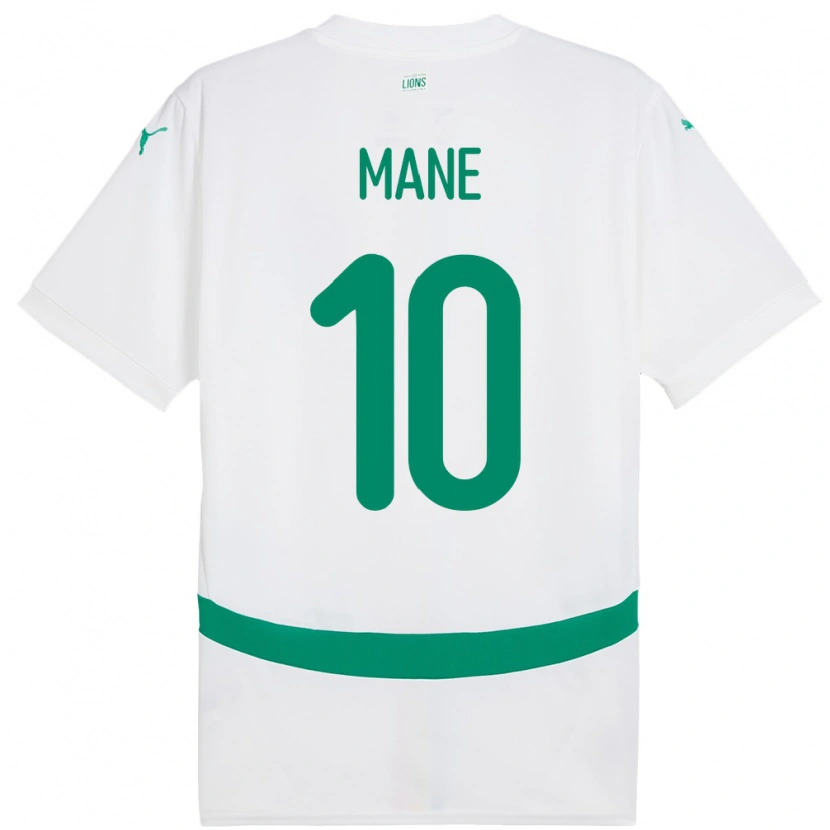 Danxen Enfant Maillot Sénégal Sadio Mane #10 Blanc Tenues Domicile 24-26 T-Shirt