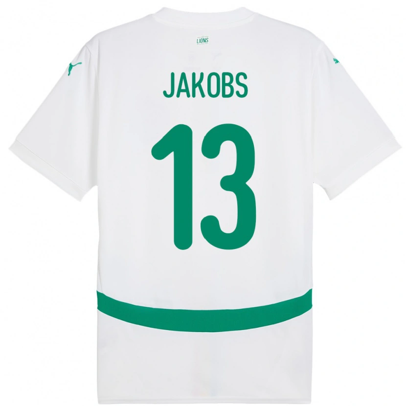 Danxen Enfant Maillot Sénégal Ismail Jakobs #13 Blanc Tenues Domicile 24-26 T-Shirt