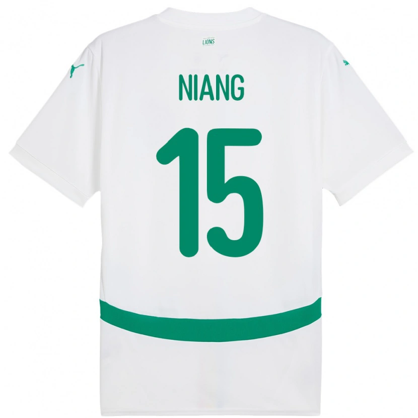 Danxen Enfant Maillot Sénégal Ousseynou Niang #15 Blanc Tenues Domicile 24-26 T-Shirt