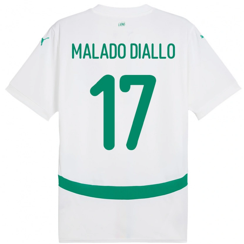 Danxen Enfant Maillot Sénégal Hapsatou Malado Diallo #17 Blanc Tenues Domicile 24-26 T-Shirt