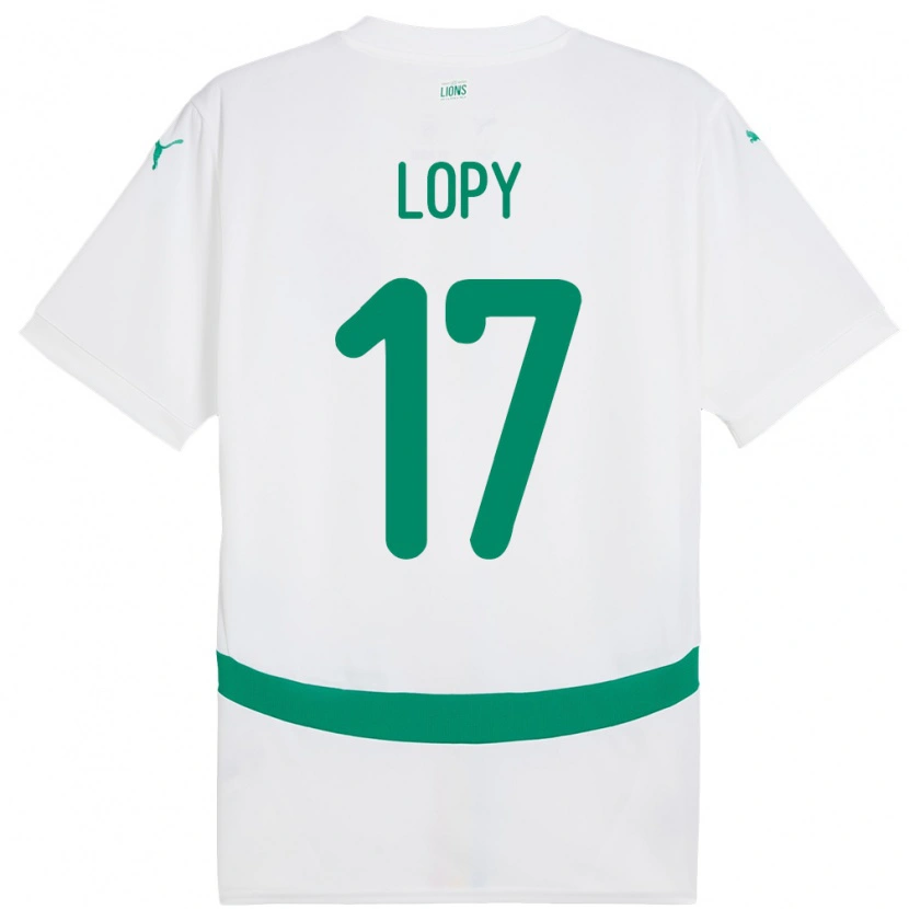 Danxen Enfant Maillot Sénégal Dion Lopy #17 Blanc Tenues Domicile 24-26 T-Shirt