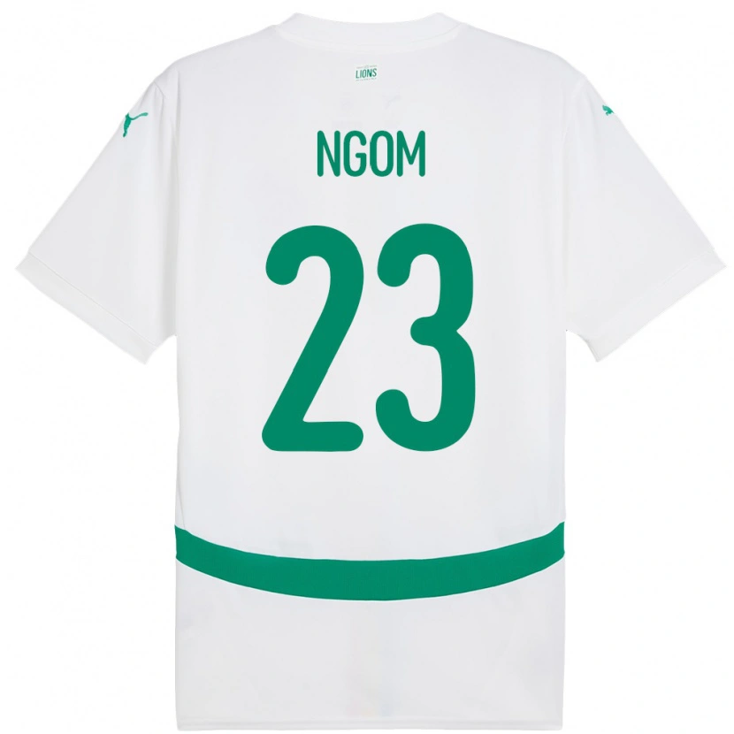 Danxen Enfant Maillot Sénégal Astou Ngom #23 Blanc Tenues Domicile 24-26 T-Shirt