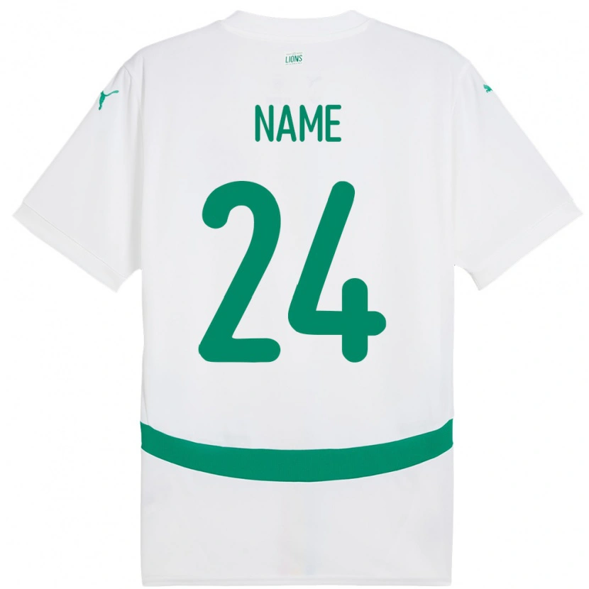 Danxen Enfant Maillot Sénégal Moustapha Name #24 Blanc Tenues Domicile 24-26 T-Shirt