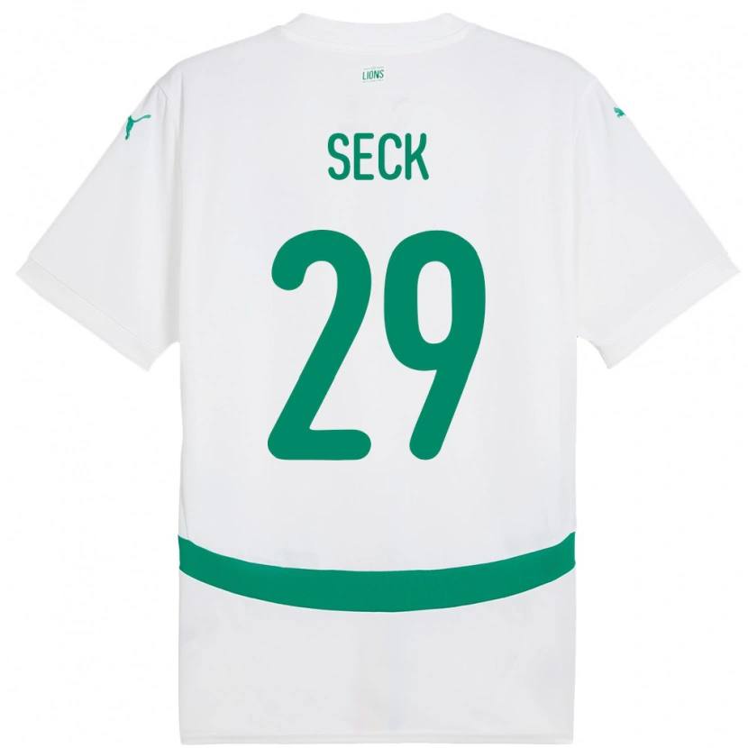 Danxen Enfant Maillot Sénégal Demba Seck #29 Blanc Tenues Domicile 24-26 T-Shirt